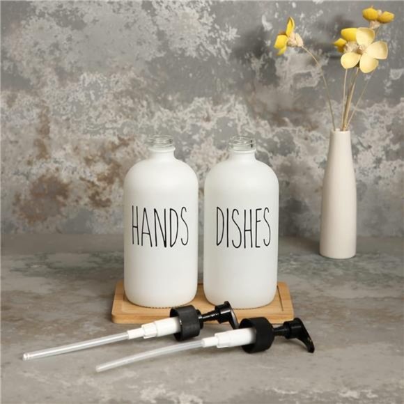 Soap Dispenser Set 2 Pack, Contains Dish Soap Dispenser and Hand Soap Dispenser - Picture 2 of 6